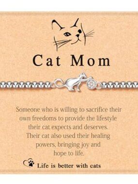 BRAND NEW Heartfelt Message Card Cute Cat Bracelet